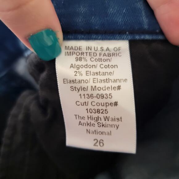 Current Elliott Dark Wash Indigo High Rise USA Made Ankle Skinny Jeans Size 26 - Picture 11 of 13